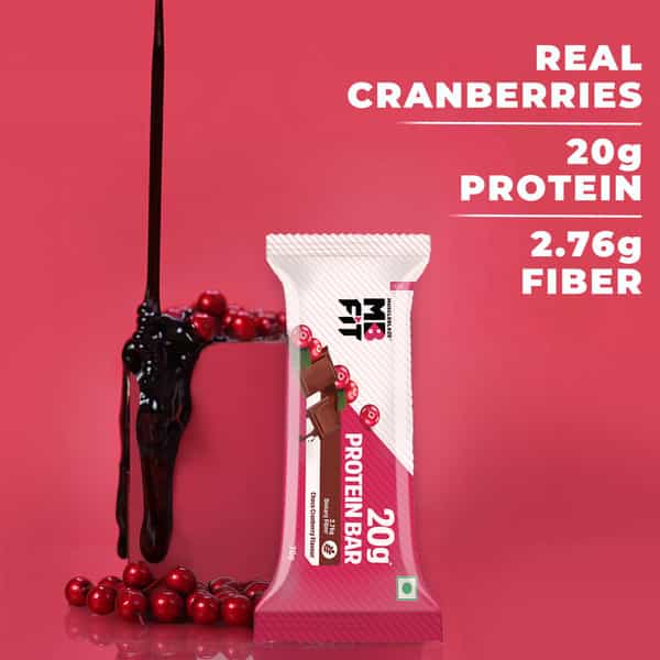 Muscleblaze 20G Protein Bar (Choco Cranberry | Pack Of 6) | Protein Blend