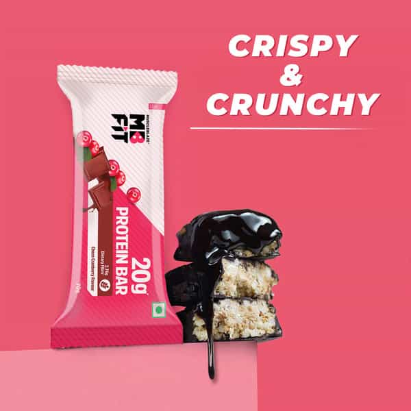 Muscleblaze 20G Protein Bar (Choco Cranberry | Pack Of 6) | Protein Blend