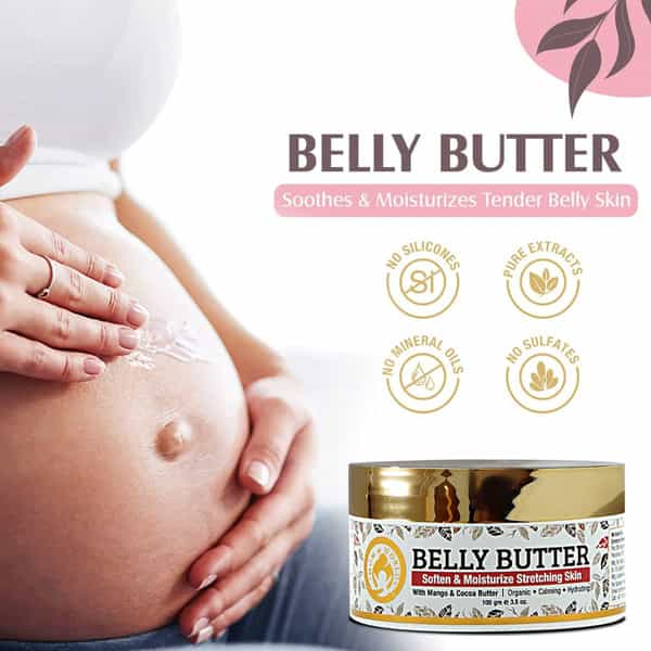 Mom & World Belly Body Butter With Mango And Cocoa For Stretch Marks Tummy 100 G