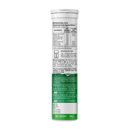 Dr. Vaidya's Herboslim Effervescent With L-Carnitine | Garcinia | Green Apple Flavour (2X15 Tablets)