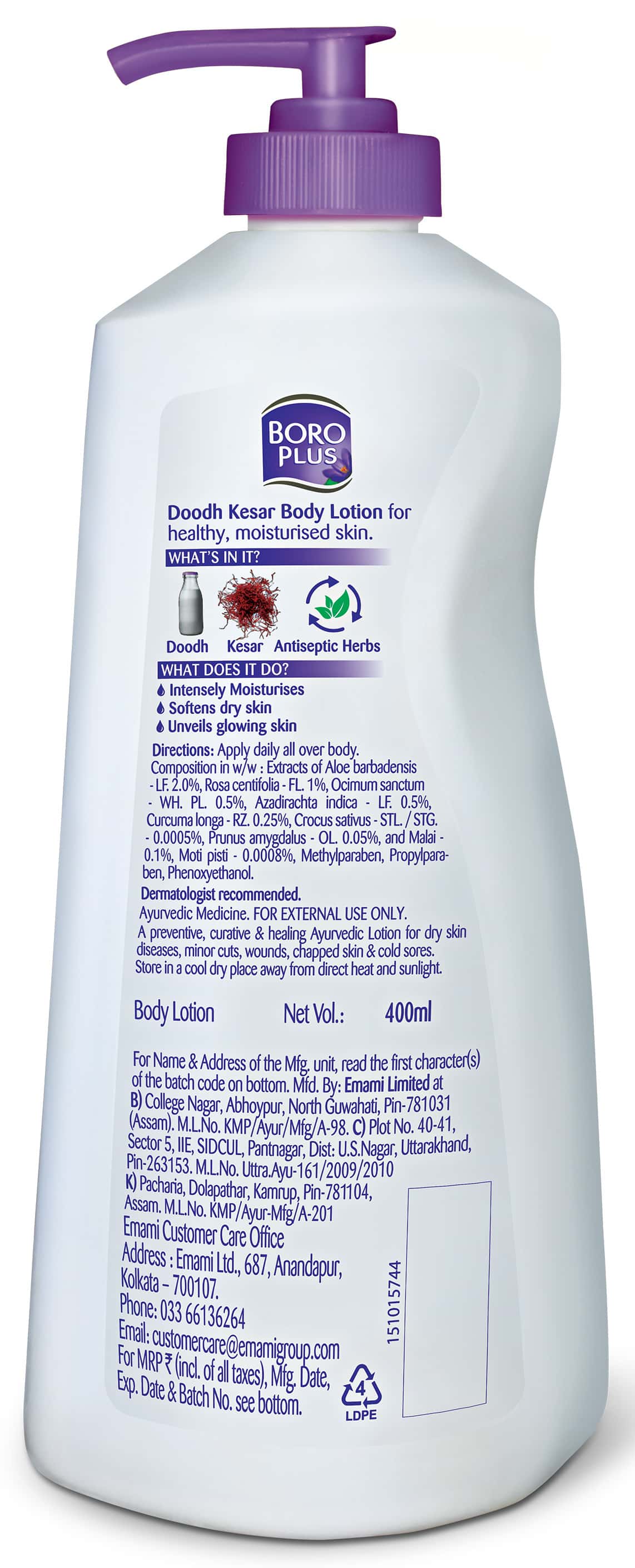 Buy Boro Plus Doodh Kesar Body Lotion Bottle Of 400 Ml Online & Get