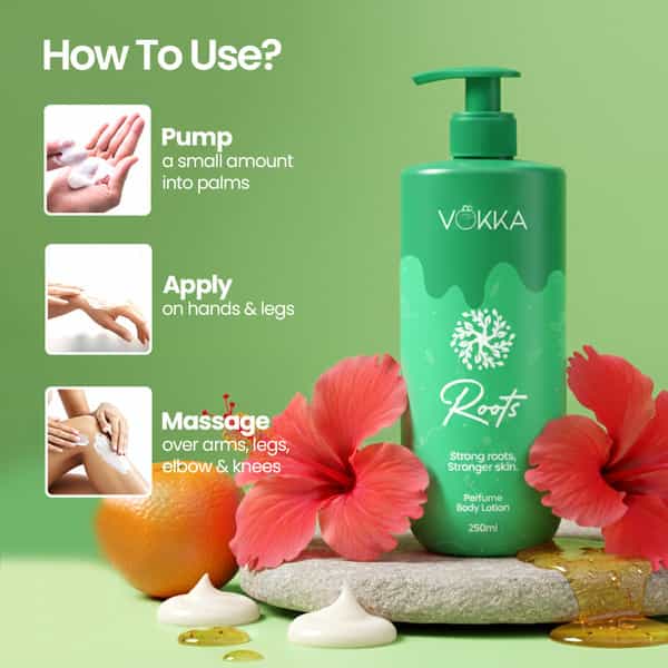 Vokka Roots Perfume Body Lotion 250Ml | Floral Fruity Gourmand Fragrance