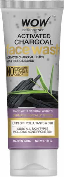 Wow Skin Science Activated Charcoal Face Wash Tube - 100 Ml
