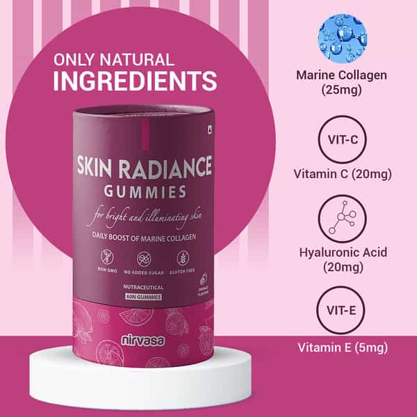 Nirvasa Skin Radiance Gummies | For Glowing Illuminating Skin ( 60 Gummies)