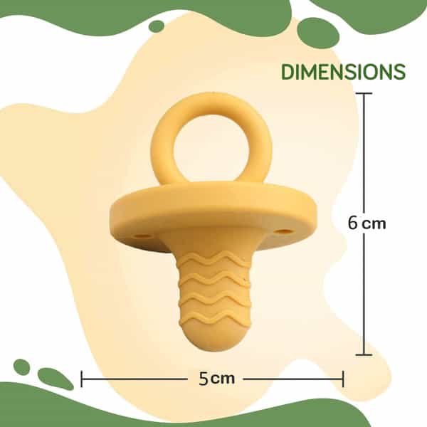 Luvlap Silicone 2 In 1 Baby Soother Pacifier & Teether 3M+ Yellow & Green - Set Of 2