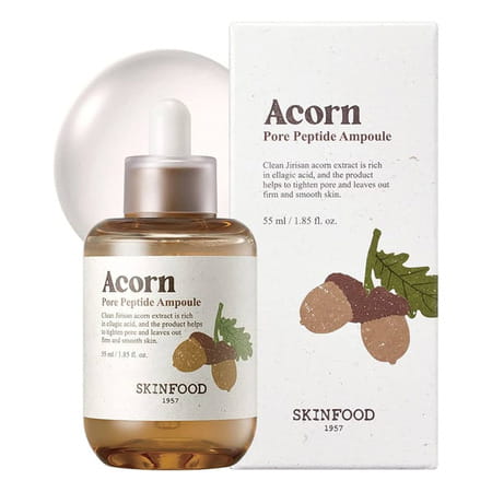 Skinfood Acorn Pore Peptide Ampoule - Korean Face Serum | Pore Tightening & Firming - 55ml