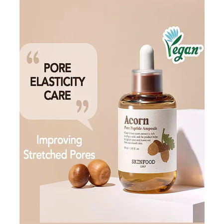 Skinfood Acorn Pore Peptide Ampoule - Korean Face Serum | Pore Tightening & Firming - 55ml