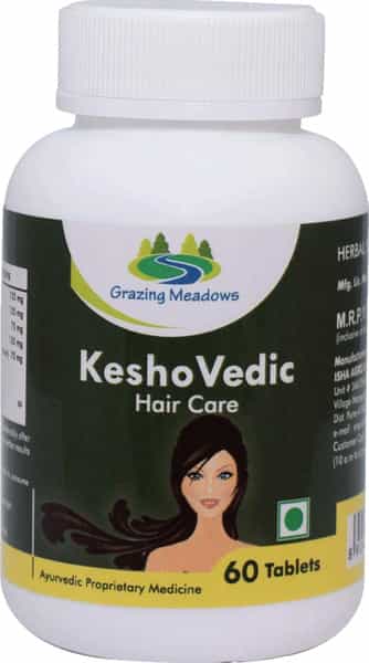 Grazing Meadows Keshovedic 60 Tablets - Ayurvedic Natural Supplement For Hair Care (Pack Of 2)