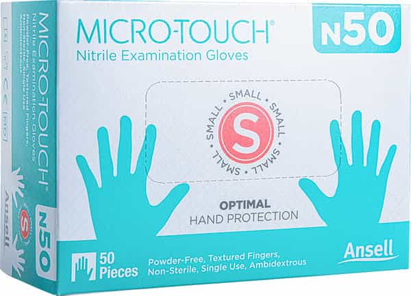 Ansell Micro Touch Nitrile N50 Multipurpose Examination Glove - Small