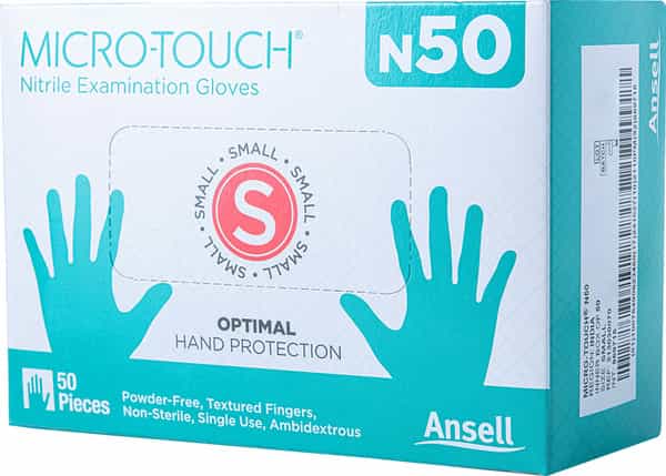 Ansell Micro Touch Nitrile N50 Multipurpose Examination Glove - Small