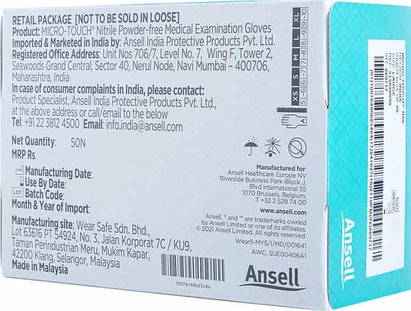 Ansell Micro Touch Nitrile N50 Multipurpose Examination Glove - Small