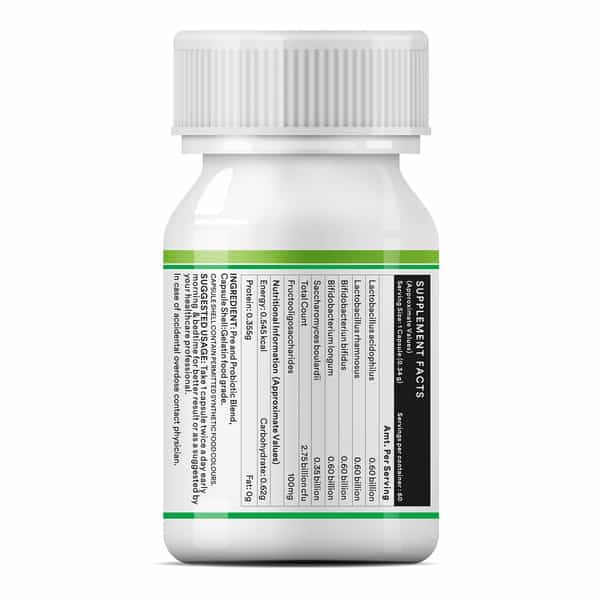 Inlife Prebiotics And Probiotics Supplement For Men Women - 60 Capsules