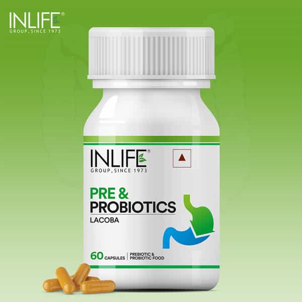 Inlife Prebiotics And Probiotics Supplement For Men Women - 60 Capsules