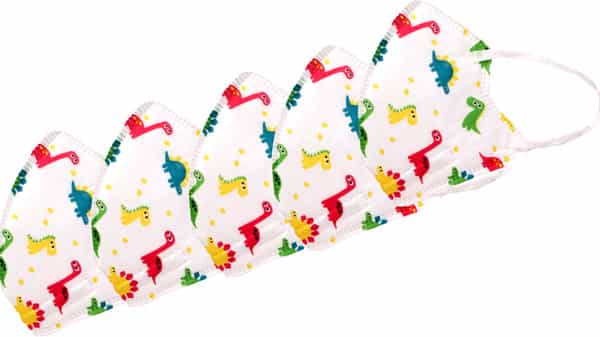 Advind Healthcare Smog Guard N95 Kids Mask Without Valve (4-12 Years Kids) - Animal Print Pack Of 5