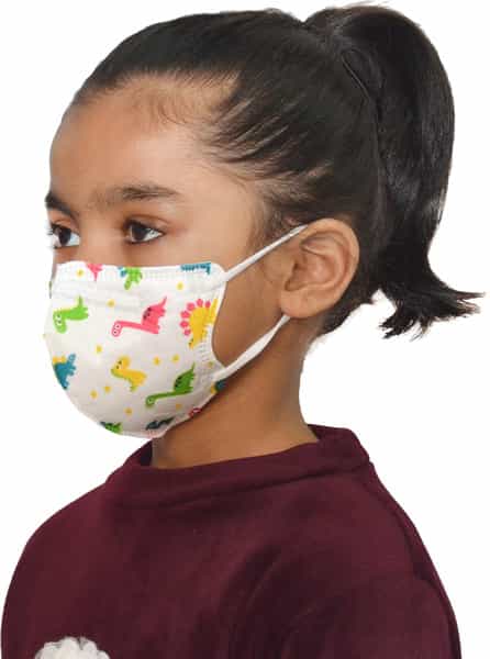 Advind Healthcare Smog Guard N95 Kids Mask Without Valve (4-12 Years Kids) - Animal Print Pack Of 5