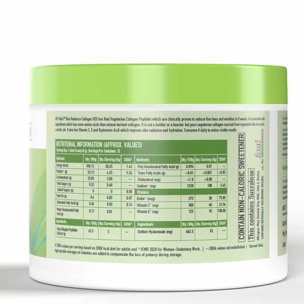 Hk Vitals Veg Collagen Supplement (Orange | 120G) With Sipper | 300Ml | Combo Pack