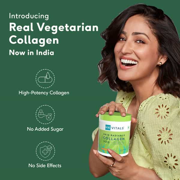 Hk Vitals Veg Collagen Supplement (Orange | 120G) With Sipper | 300Ml | Combo Pack