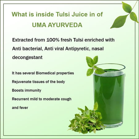 Uma Ayurveda Tulsi Ayurvedic Shake - Useful In Fever Control Immunilogical Jwar - 1l