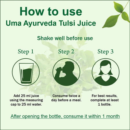 Uma Ayurveda Tulsi Ayurvedic Shake - Useful In Fever Control Immunilogical Jwar - 1l