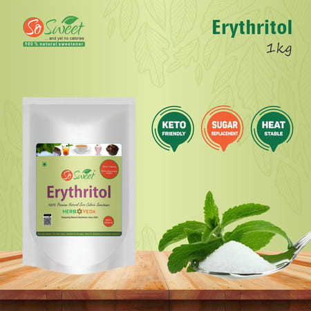 So Sweet Erythritol Powder 1 Kg Natural Sweetener Sugar Free (Pack Of 3)