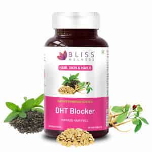 Bliss Welness Dht Blocker - Reduce Hair Fall Stimulate Hair Growth & Regrowth Supplement - 60n