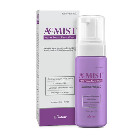 Brinton Acmist Acne Foam Face Wash For Acne Suitable For All Skin 100 Ml