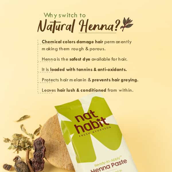 Nat Habit Ready To Apply Henna Paste & Indigo Powder Combo For Natural Black Hair