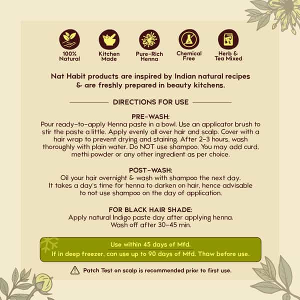 Nat Habit Ready To Apply Henna Paste & Indigo Powder Combo For Natural Black Hair
