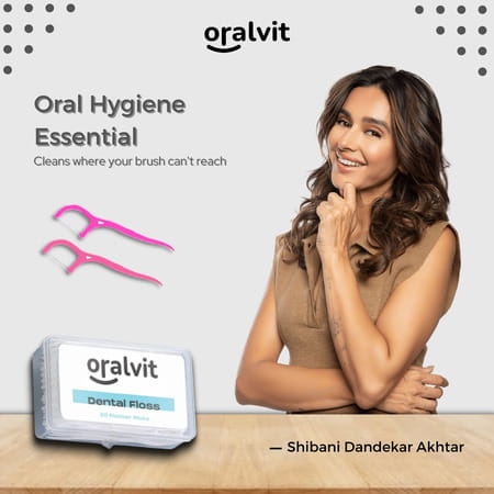 Oralvit Dental Floss | Toothpicks For Teeth Cleaning | Fresh Breath Healthy Gums (Pack Of 20pcs)