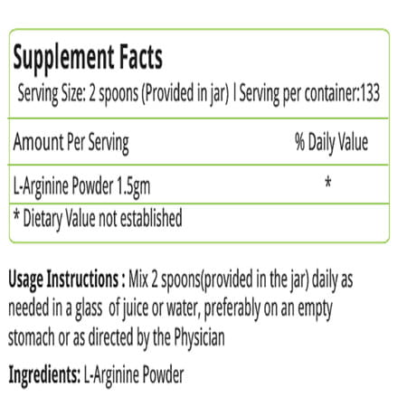 Natures Velvet L-Arginine Powder 200gms