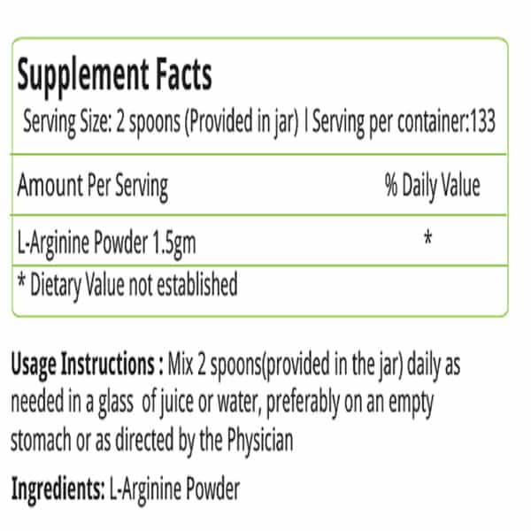 Natures Velvet L-Arginine Powder 200Gms
