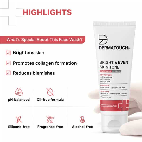 Dermatouch Dailyglow Bright & Even Skin Tone Face Wash - 70G