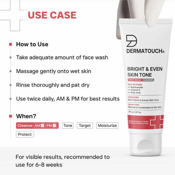 Dermatouch Dailyglow Bright & Even Skin Tone Face Wash - 70G