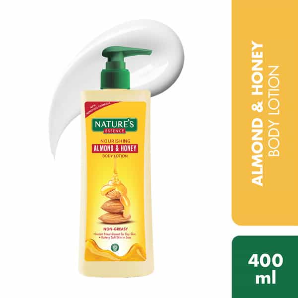 Nature's Essence Almond & Honey Body Lotion | Nourishing & Moisturizing | Non Greasy Lotion 400Ml