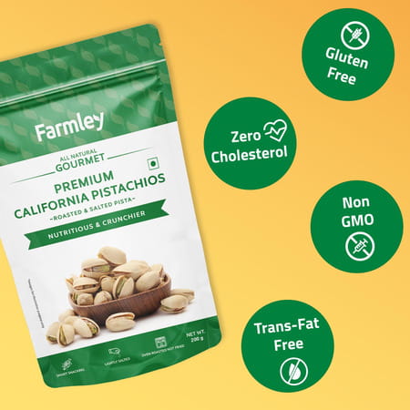 Farmley Premium California Roasted & Salted Pistachios 200 G