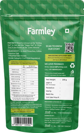 Farmley Premium California Roasted & Salted Pistachios 200 G