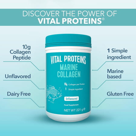 Vital Proteins Marine Collagen Unflavored - 22 Servings - 221g (7.8 Oz)