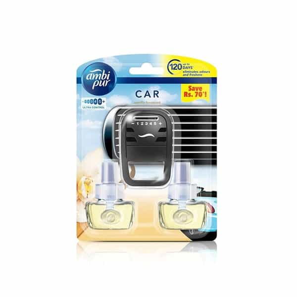 Ambi Pur Car Freshener Value Pack ( Extra Refill ) - Vanilla Bouquet ( Upto 120 Days ) - 15Ml