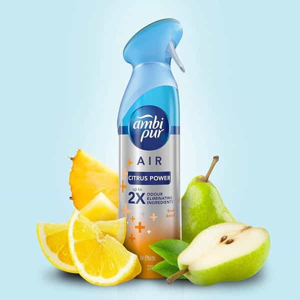 Ambi Pur Citrus Power Odour Eliminating Air Freshener Spray - Fresh Boost - 275Gm