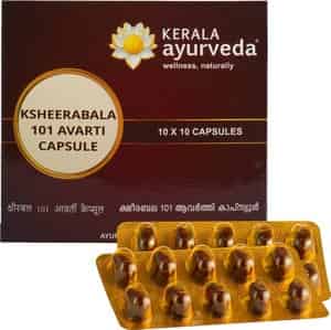 Kerala Ayurveda Ksheerabala 101 Avarti Pain Relief Capsules (10caps X 10) Box Of 100