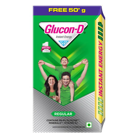 Glucon-D Regular With 3 Benefits Of Energy | Recovery | And Immunity | 200 G ( Get Extra 50g) Refill