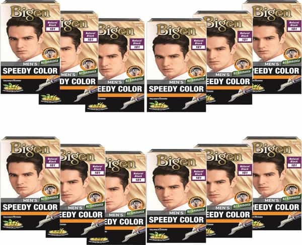 Bigen Men's Speedy Color Natural Black 101 80G (Pack Of 12)