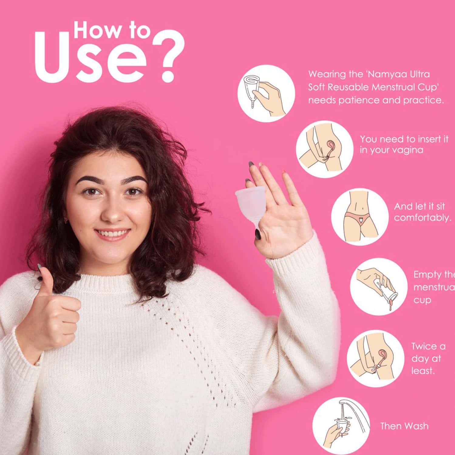 Namyaa Ultra Soft Small Reusable Menstrual Cup | 100% Medical Grade Silicone| Fda Compliant