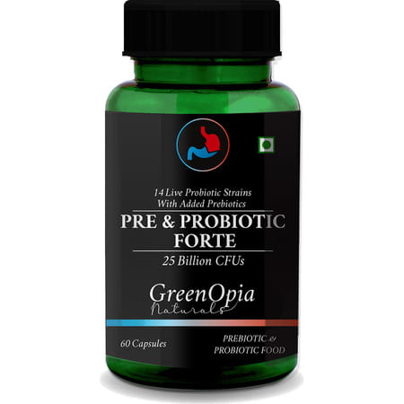 Greenopia Pre And Probiotics Forte 25 Billion Cfus 60 Vegetarian Capsules