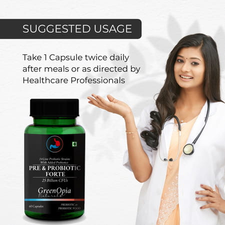 Greenopia Pre And Probiotics Forte 25 Billion Cfus 60 Vegetarian Capsules