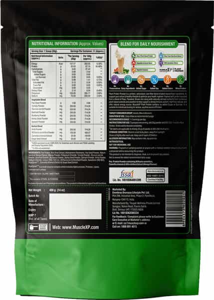 Musclexp Plant Protein Mango Flavour 400 Gm Pouch (Pack Of 5)