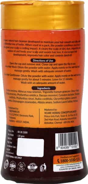 Vcare New Improved Herbal Hairwash & Conditioner Powder - 120G