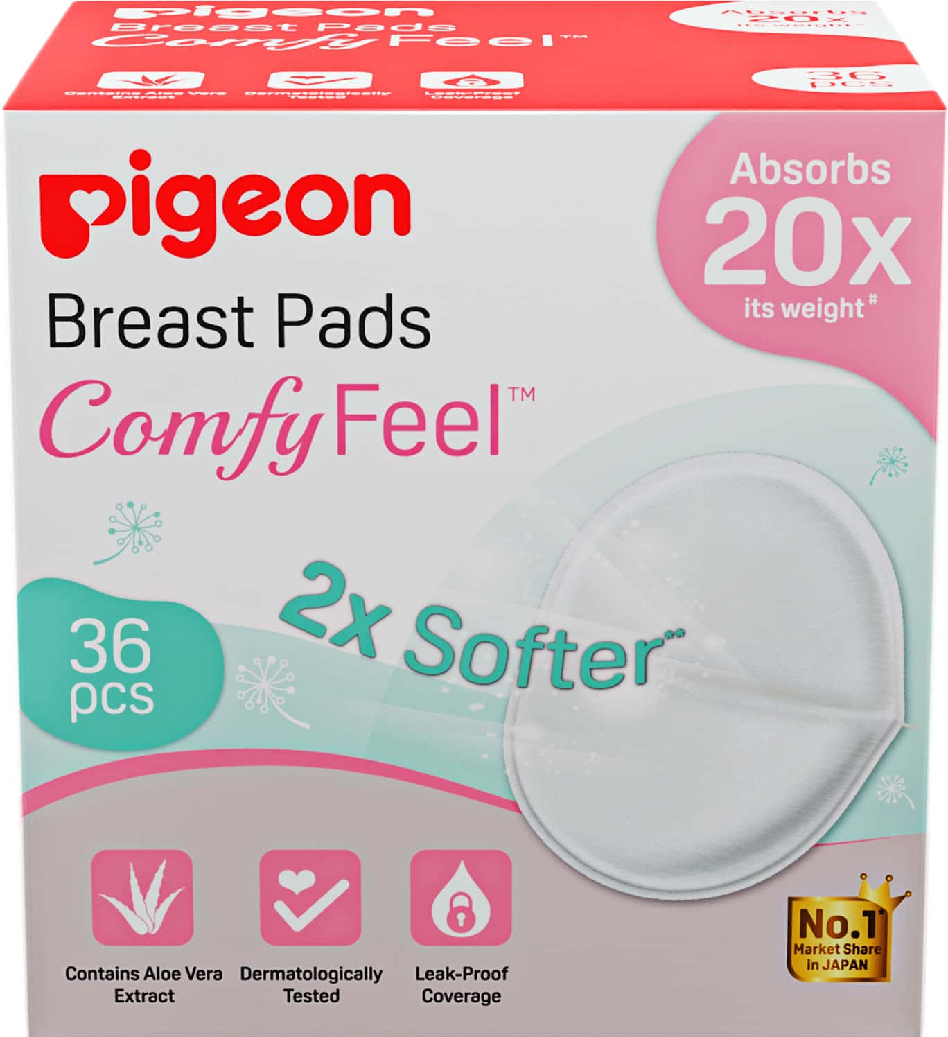 Pigeon Breast Pads Comfy Feel - 36 Pcs