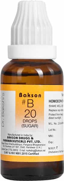 Dr Bakshi's Bakson Homoeopathy B20 Sugar Drops 30 Ml