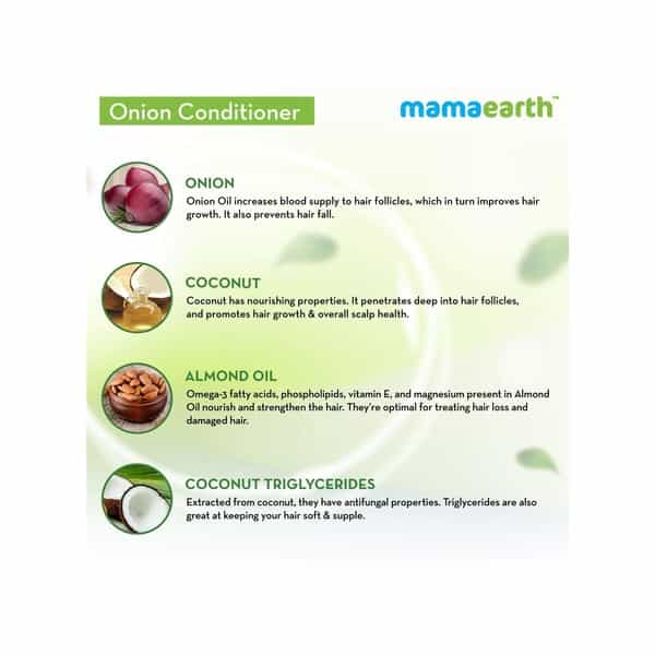 Mamaearth Onion Conditioner For Hair Fall Control With Coconut Oil Bottle Of 400 Ml